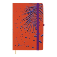 Книжка записна PIANTE, на гумці, 136х207мм, 96 арк., кліт., офсет крем., тв.лам.обкл., помаранчева Buromax BM.255109-11
