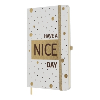 Книжка записна POSITIVO, на гумці, 136х207мм, 96 арк., кліт., офсет крем., тв.лам.обкл., біла Buromax BM.255110-12