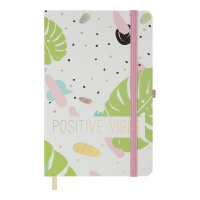 Книжка записна POSITIVO, на гумці, 136х207мм, 96 арк., кліт., офсет крем., тв.лам.обкл., салатова Buromax BM.255110-15