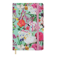 Книжка записна TROPICAL, на гумці, 136х207мм, 96 арк., кліт., офсет крем., тв.лам.обкл., бірюзова Buromax BM.255112-06