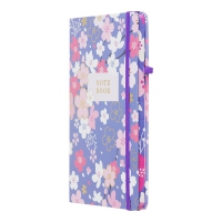 Книжка записна BLOSSOM, на гумці, А5, 80 арк., клітинка., офсет крем., тв.лам.обл., фіолетова Buromax BM.255122-07
