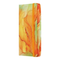 Книжка записна MARBLE, на гумці, А6, 80 арк., клітинка., офсет крем., тв.лам.обл., помаранчева Buromax BM.256101-11