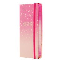 Книжка записна GRADIENT, на гумці, А6, 80 арк., клітинка., офсет крем., тв.лам.обл., рожевий Buromax BM.256103-10