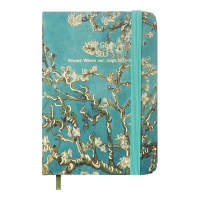Книжка записна ALMOND BRANCHES, на гумці, А7, 80 арк., клітинка., офсет крем., тв.лам.обл., бірюзова Buromax BM.257101-06