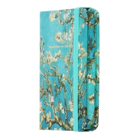 Книжка записна ALMOND BRANCHES, на гумці, А7, 80 арк., клітинка., офсет крем., тв.лам.обл., бірюзова Buromax BM.257101-06