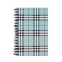 Книжка для нототок на пружині, А6, 48 арк, "BURBERRY" клітинка, картонна обкладинка, синій Buromax