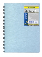 Книжка для записів на пружині Metallic А6, 80 арк, кліт., срібний, пласт.обкл. Buromax