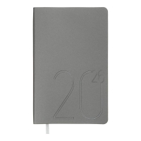 Щотижневик датований 2026 STEEL, A5, срібло, штуч. шкіра Buromax BM.2709-24