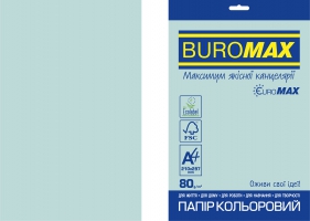 Папір кольоровий PASTEL, EUROMAX, блакитний, 20 арк., А4, 80 г/м2 Buromax BM.2721220E-14