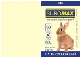 Папір кольоровий А4, 80г/м2, PASTEL, кремовий, 50л. Buromax BM.2721250-49