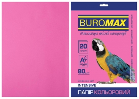Бумага цветная А4, 80г/м2, INTENSIV, малиновый, 20л. Buromax BM.2721320-29