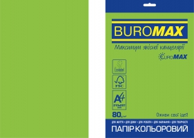 Бумага цветная INTENSIVE, EUROMAX, зеленая, 20 л., А4, 80 г/м2 Buromax BM.2721320E-04