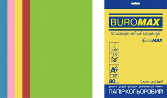 Набір кольорового паперу INTENSIVE, EUROMAX, 5 кол., 20 арк., А4, 80 г/м2 Buromax BM.2721320E-99