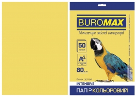 Бумага цветная А4, 80г/м2, INTENSIV, золотая, 50л. Buromax BM.2721350-23