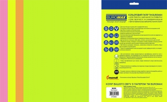 Бумага цветная NEON, EUROMAX, 4 цв., 50 арк., А4, 80 г/м2 Buromax BM.2721550E-99