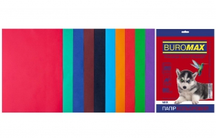 Набор цветной бумаги А4, 80г/м2, DARK+INTENSIV, 10цв., 20л. Buromax BM.2721920-99