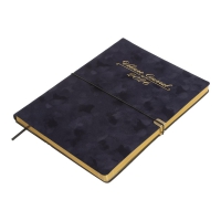 Дневник датированный 2026 VELOUR, A4, черный, штуч. кожа Buromax BM.2771-01