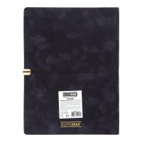 Дневник датированный 2026 VELOUR, A4, черный, штуч. кожа Buromax BM.2771-01