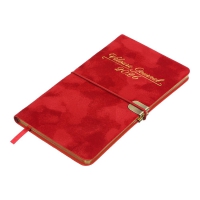 Щотижневик датований 2026 кишеньк. VELOUR , 85*153, червоний, штуч. шкіра Buromax BM.2891-05
