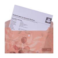 Папка-конверт DL на кнопці, PEACH ARABESKI, напівпрозора, персикова Buromax BM.3853-46