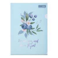 Папка-кутик А4, BLUEBERRY ARABESKI, напівпрозора,аквамарин Buromax BM.3854-52