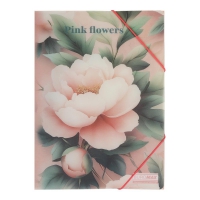 Папка А4 на гумках, PEONY ARABESKI, напівпрозора, рожева Buromax BM.3908-10