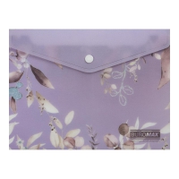 Папка-конверт А5 на кнопке, LILAC ARABESKI, полупрозрачная, сливовая Buromax BM.3919-48