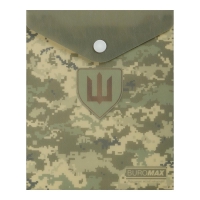 Папка-конверт на кнопке, MILITARY A6, непрозрачный матовый, пластик, зеленый Buromax BM.3922-04