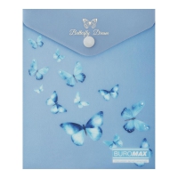 Папка-конверт А6 на кнопке, SKY ARABESKI, полупрозрачная, электрик Buromax BM.3922-45