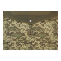 Папка-конверт на кнопке MILITARY, А4, матовый непрозрачный, пластик, зеленый Buromax BM.3943-04