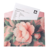 Папка конверт А4 на кнопке, PEONY ARABESKI, полупрозрачная, розовая Buromax BM.3943-10