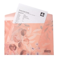 Папка-конверт А4 на кнопке, PEACH ARABESKI, полупрозрачная, персиковая Buromax BM.3943-46