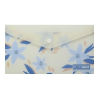 Папка-конверт DL на кнопке, MYOSOTIS ARABESKI, полупрозрачная, маренго Buromax BM.3952-53