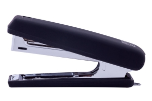 Степлер пластиковий RUBBER TOUCH до 12арк. (скоби №10), чорний Buromax BM.4128-01