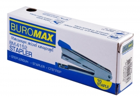 Степлер металлический до 12л., (скобы №10), серый Buromax BM.4152-09