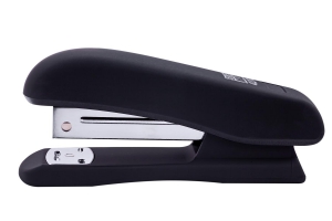 Степлер пластиковый RUBBER TOUCH до 20арк., (скобы № 24; 26), черный Buromax BM.4202-01