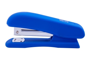 Степлер пластиковый RUBBER TOUCH до 20арк., (скобы № 24; 26), синий Buromax BM.4202-02