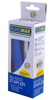 Степлер пластиковый RUBBER TOUCH до 20арк., (скобы № 24; 26), синий Buromax BM.4202-02
