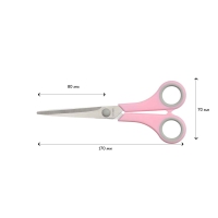 Ножиці PASTEL, 170 мм, круглі ручки, з сірими гум.вставками, рожеві Buromax BM.4504-10