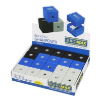 Чинка CUBE, RUBBER TOUCH, 1 отв., контейнер, пласт. корпус, асорті кольорів Buromax BM.4757