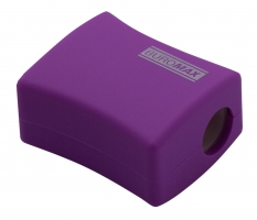 Чинка ALFA, RUBBER TOUCH, 2 отв., контейнер, пласт. корпус, 1шт., блістер Buromax BM.4778-1