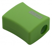 Чинка ALFA, RUBBER TOUCH, 2 отв., контейнер, пласт. корпус, 1шт., блістер Buromax BM.4778-1