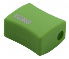 Чинка ALFA, RUBBER TOUCH, 2 отв., контейнер, пластик. корпус, асорті Buromax BM.4778