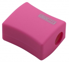 Чинка ALFA, RUBBER TOUCH, 2 отв., контейнер, пластик. корпус, асорті Buromax BM.4778