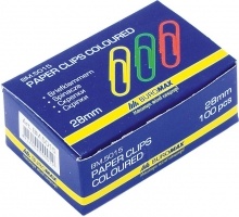 Скрiпки кольорові 28мм, 100 шт., круглі Buromax BM.5015