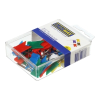 Кнопки-цвяшки кольор. "прапорці", 30шт., пласт.контейнер Buromax BM.5152