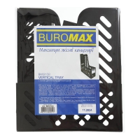 Лоток для паперів, вертикальний одинарний, чорний Buromax BM.6102