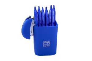 Стакан пласт. RUBBER TOUCH для канцелярских приборов, синий Buromax BM.6352-02