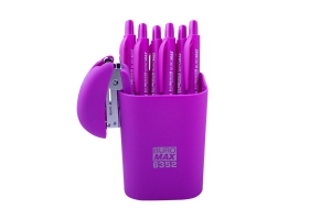 Стакан пласт. RUBBER TOUCH для канцелярських приладів, фіолетовий Buromax BM.6352-07