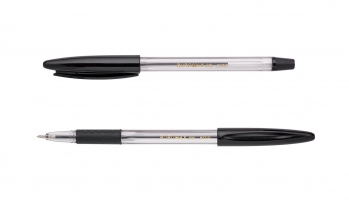 Ручка шариковая, черная (с рез. гриппом) Buromax BM.8100-02